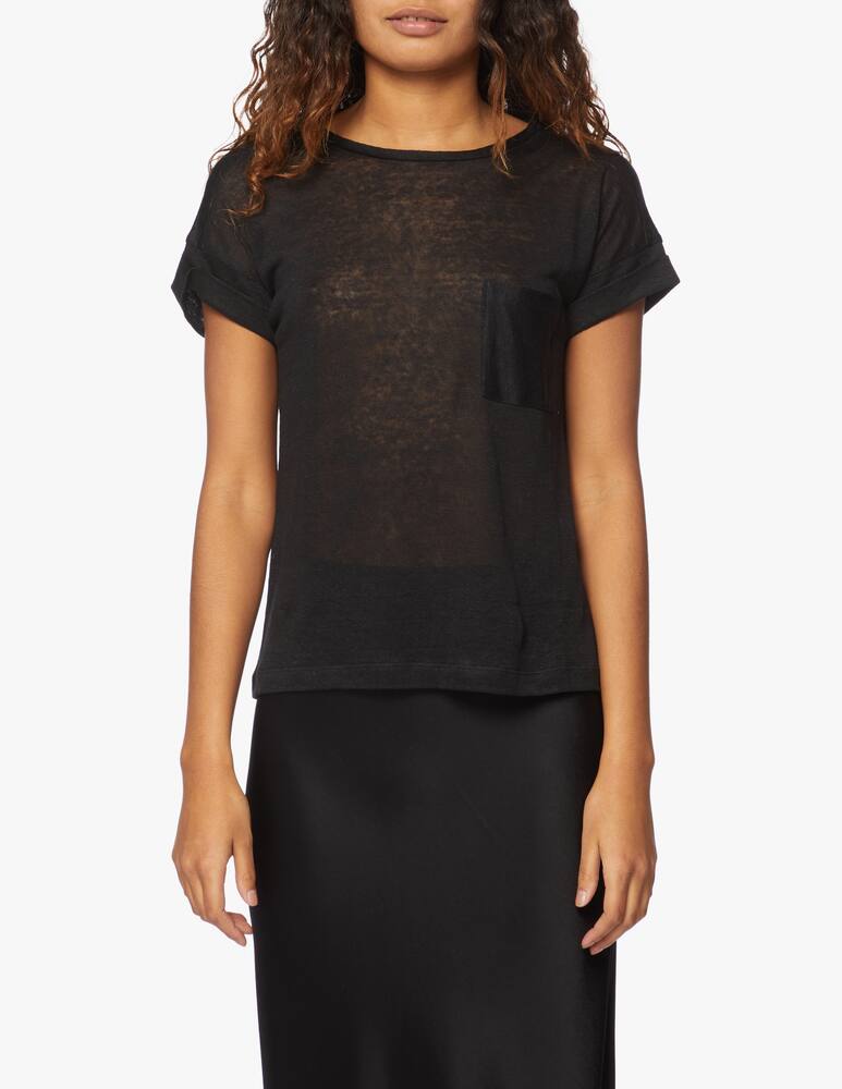 rinascente iBlues Mafalda linen t-shirt - Nero