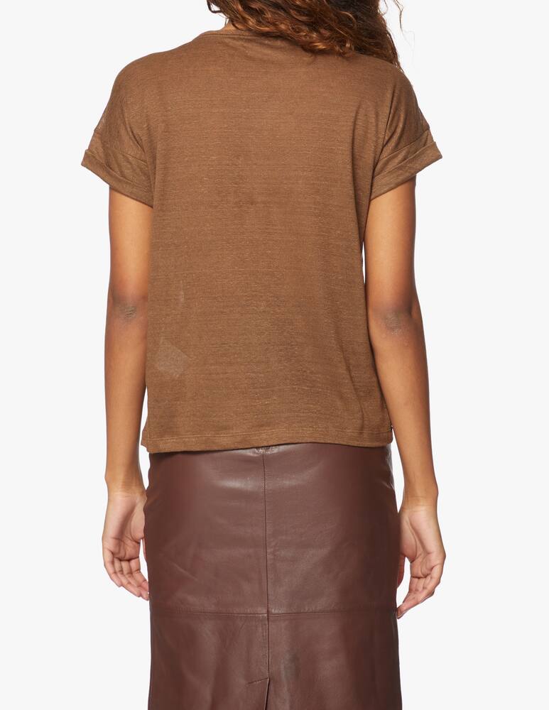 iBlues Mafalda linen t-shirt - Marrone - picture 3 iBlues Mafalda linen t-shirt - Marrone - picture 3