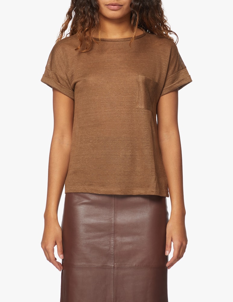 iBlues Mafalda linen t-shirt - Marrone - picture 1 iBlues Mafalda linen t-shirt - Marrone - picture 1