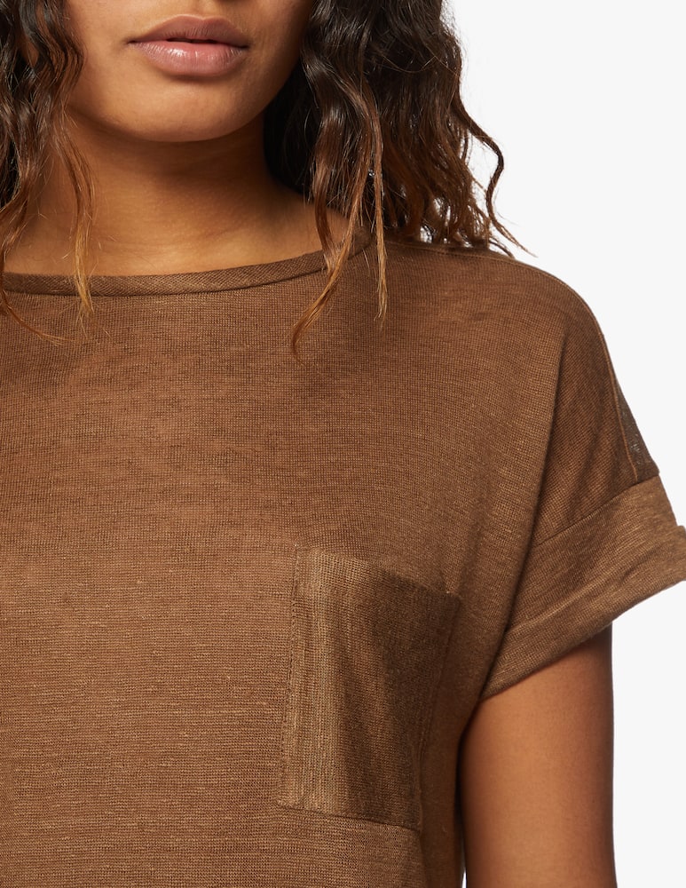 iBlues Mafalda linen t-shirt - Marrone - picture 4 iBlues Mafalda linen t-shirt - Marrone - picture 4