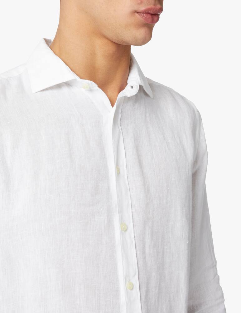 rinascente 120% Lino Camicia manica lunga lino slim - bianco