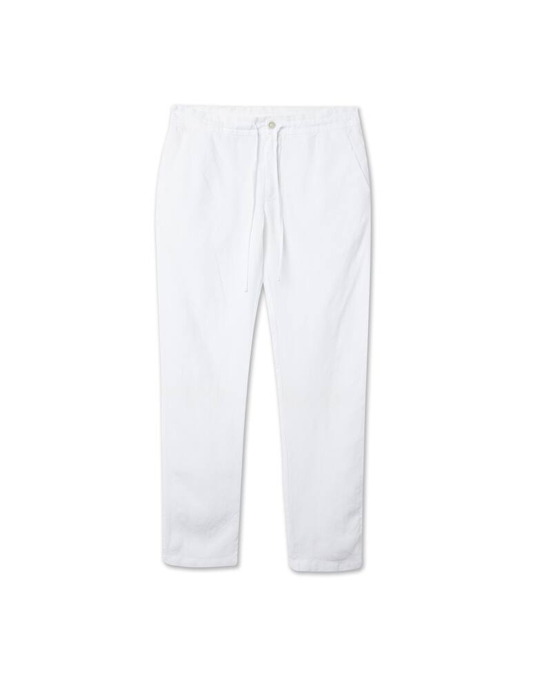 rinascente 120% Lino Linen coulisse pant - white