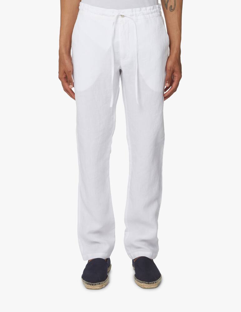 rinascente 120% Lino Linen coulisse pant - white