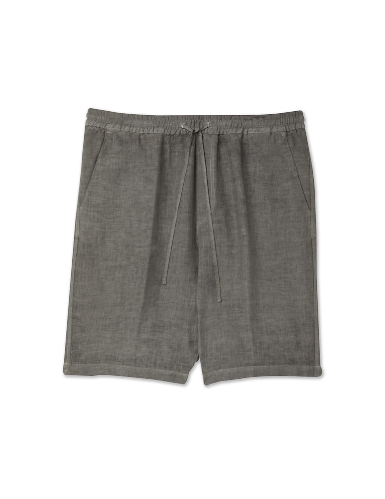 rinascente 120% Lino Bermuda chino lino coulisse sbiadito - grigio