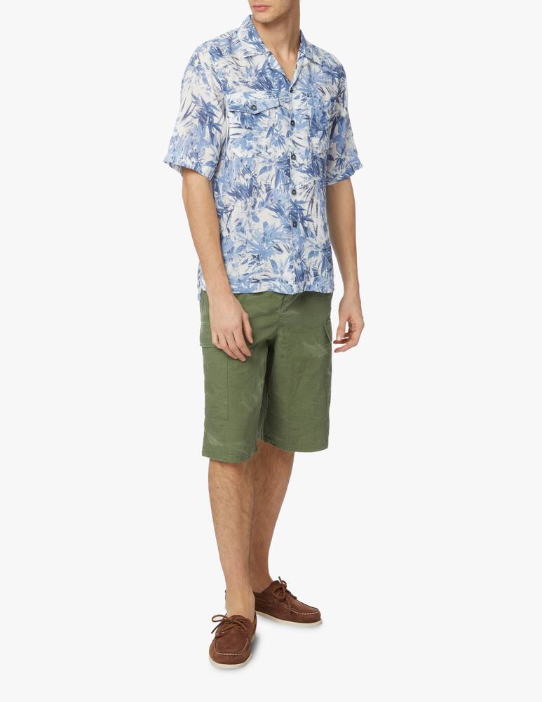 rinascente 120% Lino Palms print short sleeve shirt - white
