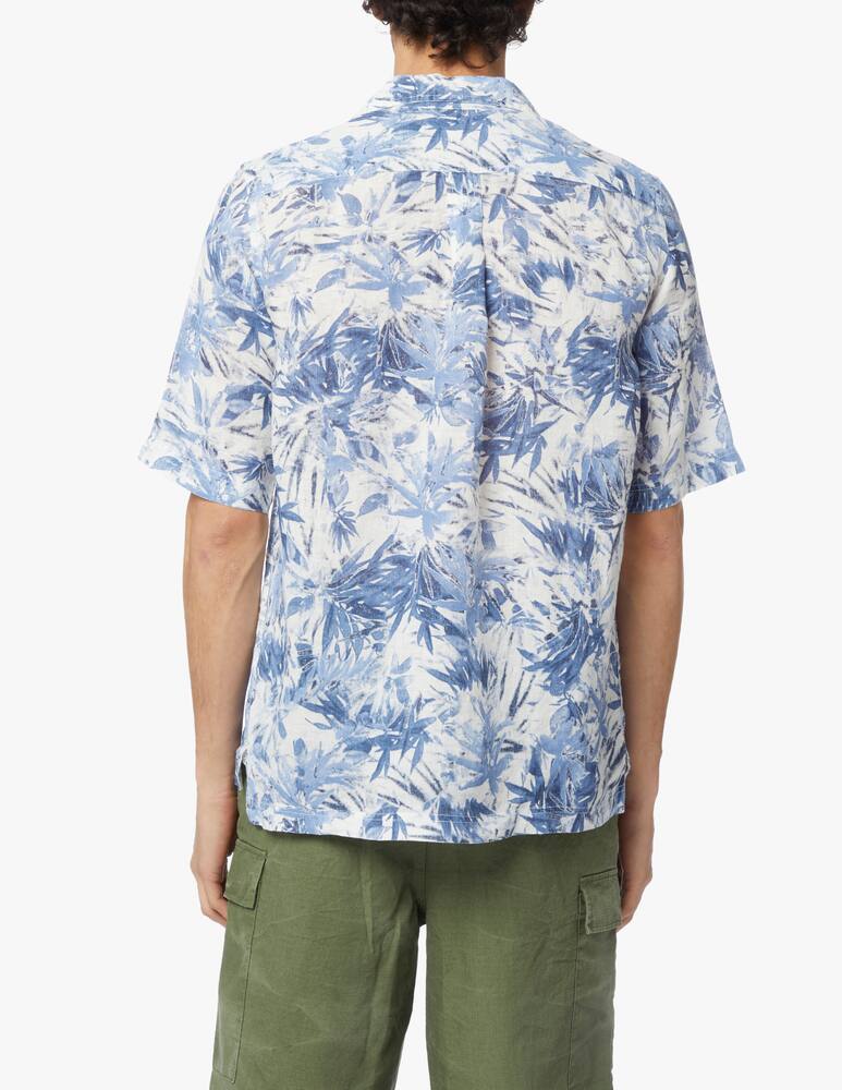 rinascente 120% Lino Palms print short sleeve shirt - white
