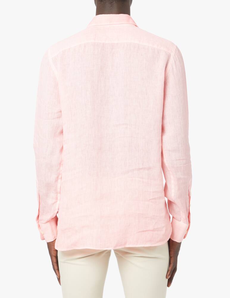 rinascente 120% Lino Camicia manica lunga lino slim sbiadito - rosa