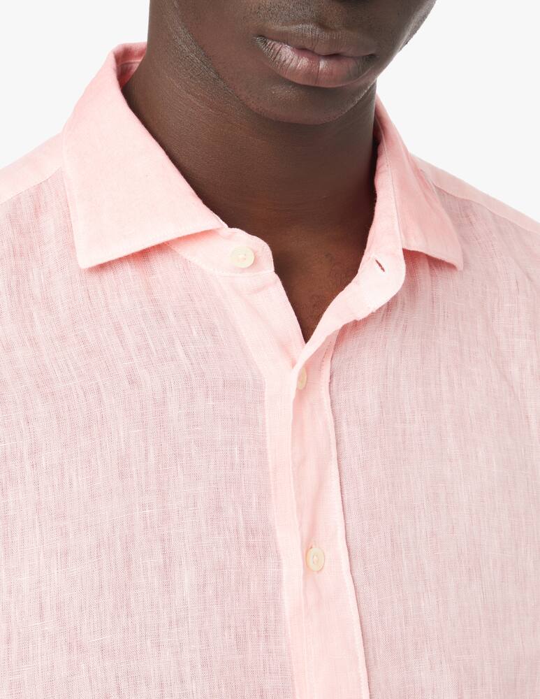 rinascente 120% Lino Camicia manica lunga lino slim sbiadito - rosa