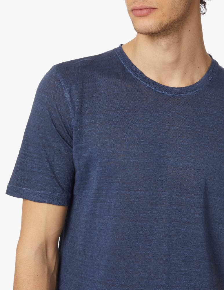 rinascente 120% Lino Maglietta girocollo lino sbiadito - blu