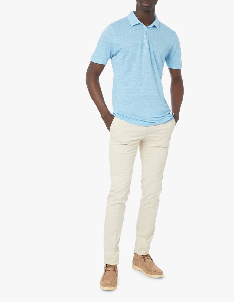 rinascente 120% Lino Polo manica corta 4 bottoni lino - blu