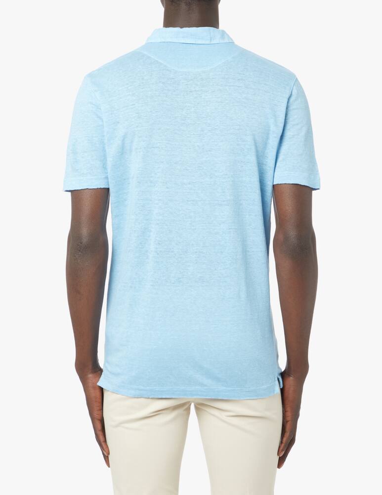 rinascente 120% Lino Polo manica corta 4 bottoni lino - blu