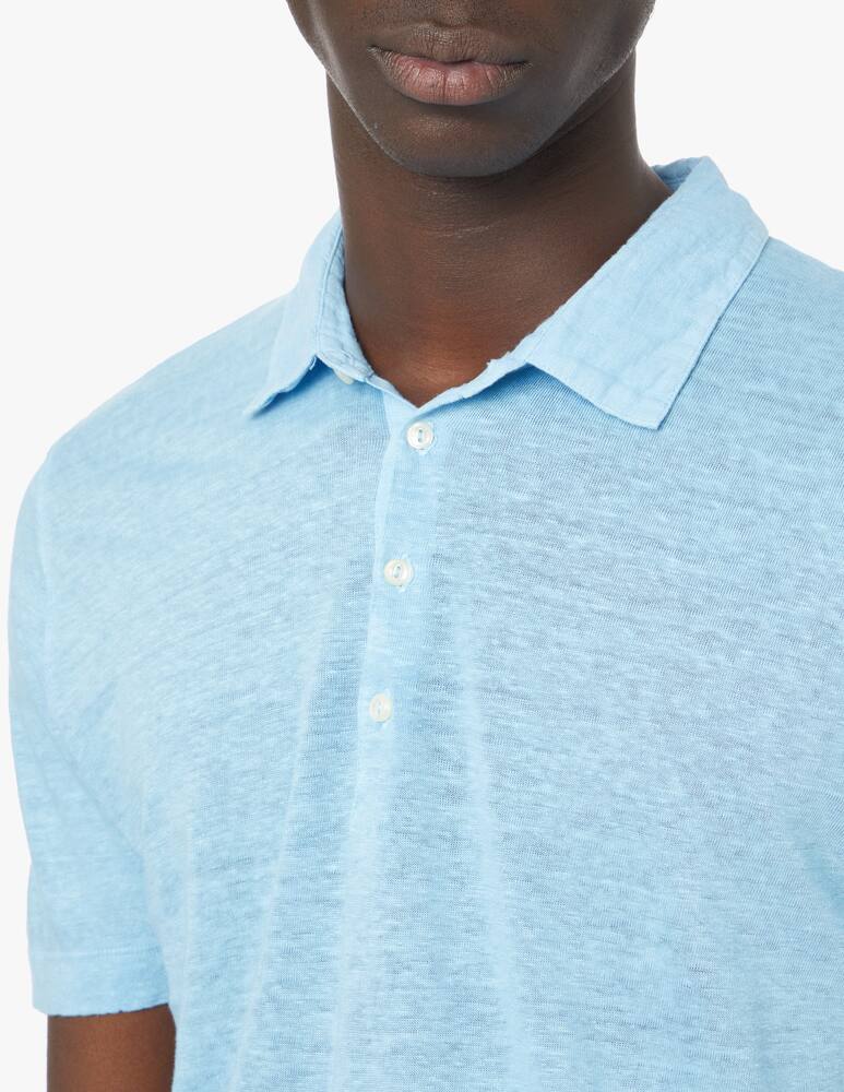 rinascente 120% Lino Polo manica corta 4 bottoni lino - blu