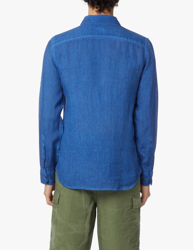 rinascente 120% Lino Fade linen slim shirt - blue