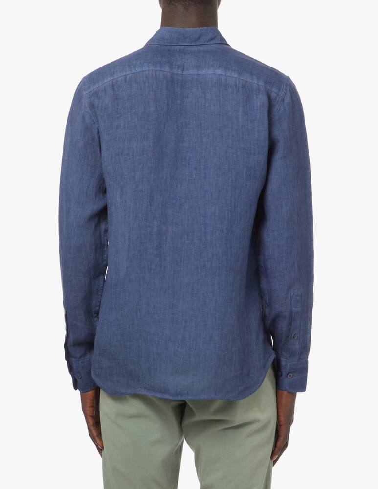 rinascente 120% Lino Fade linen slim shirt - blue