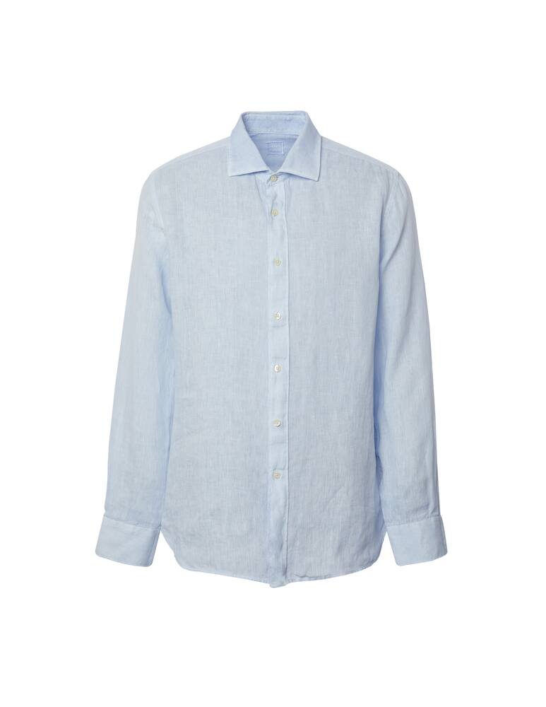 rinascente 120% Lino Fade linen slim shirt - light blue