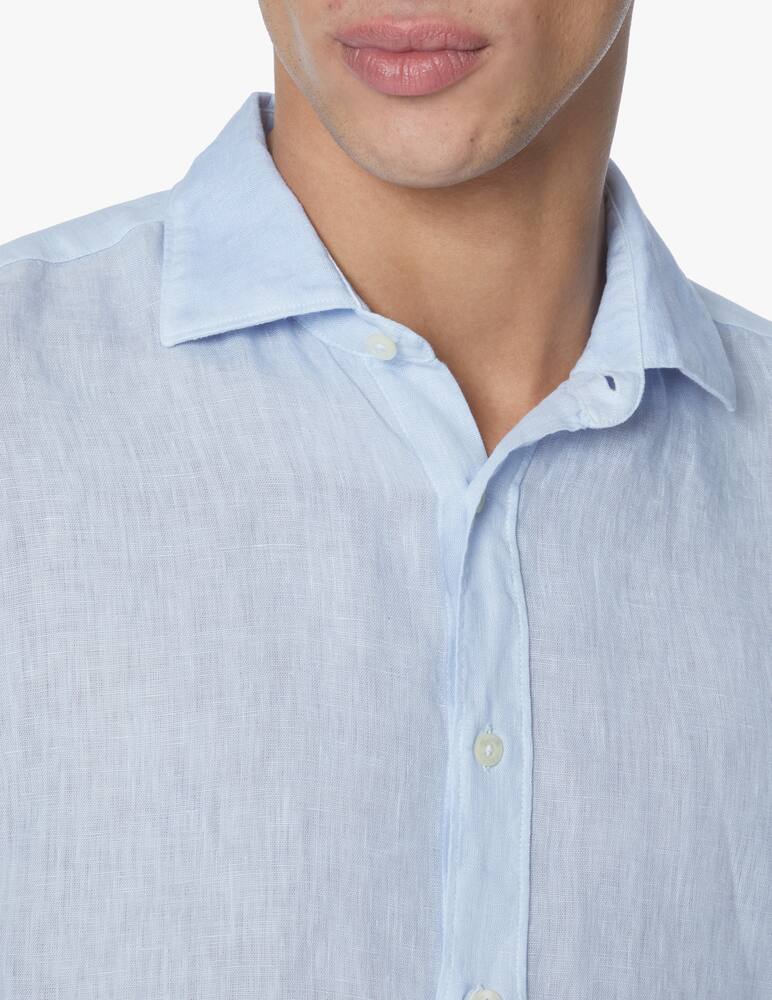 rinascente 120% Lino Fade linen slim shirt - light blue