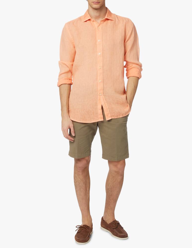 rinascente 120% Lino Fade linen slim shirt - orange