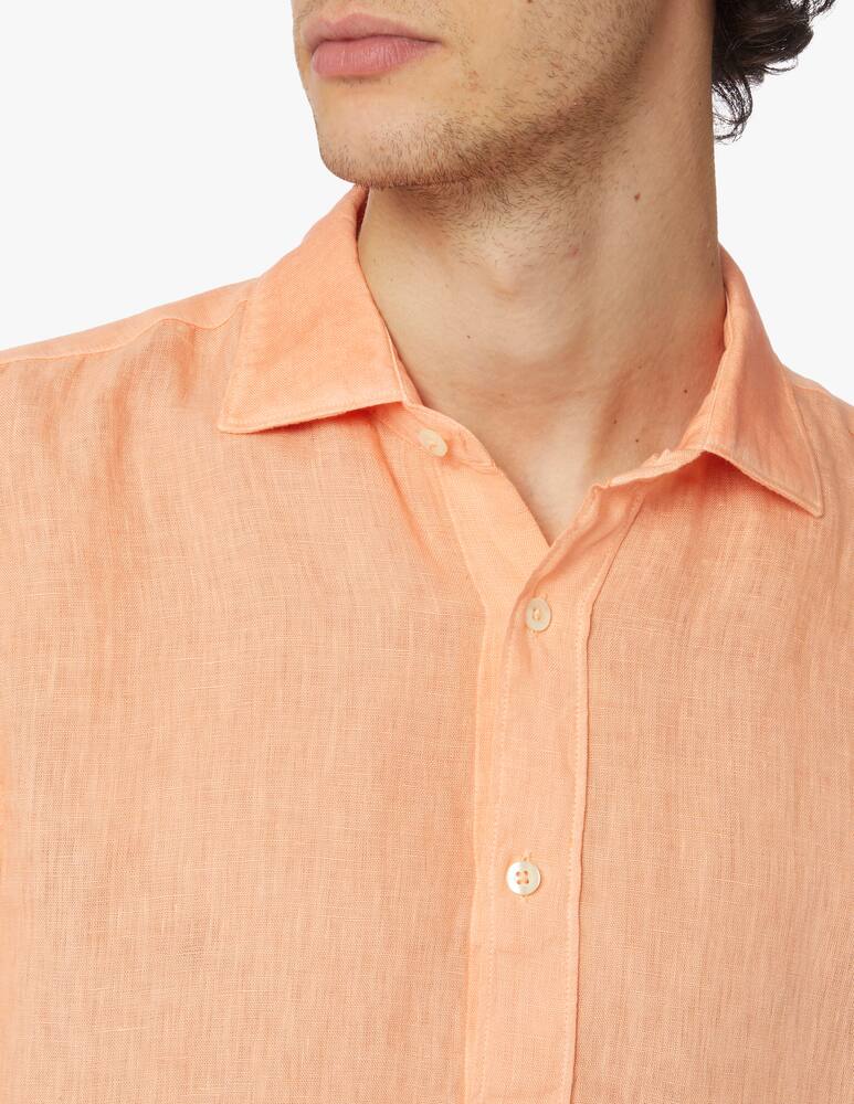 rinascente 120% Lino Fade linen slim shirt - orange