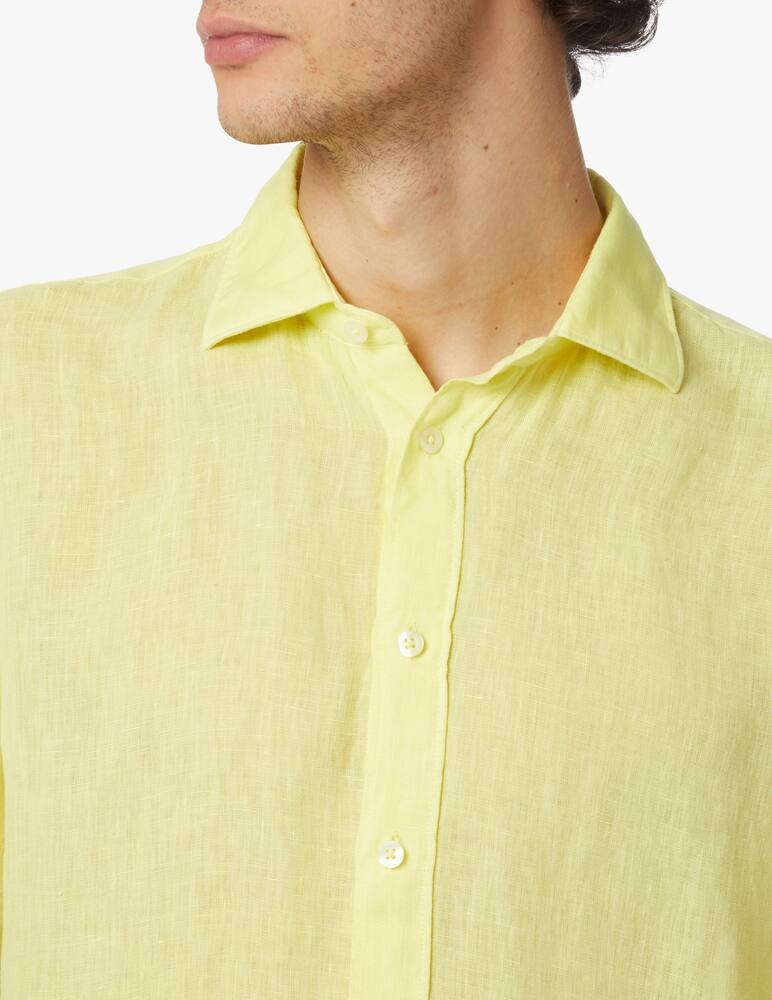 rinascente 120% Lino Camicia manica lunga lino slim sbiadito - verde