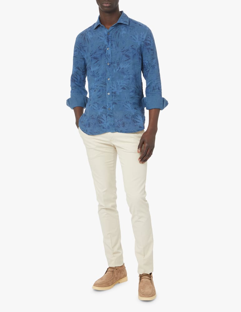 rinascente 120% Lino Palms print shirt - violet