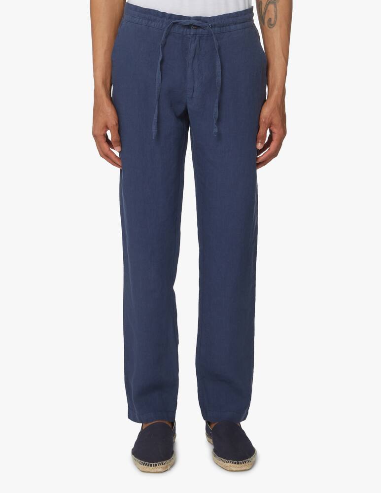 120% Lino Linen coulisse pant - blue - picture 2 120% Lino Linen coulisse pant - blue - picture 2