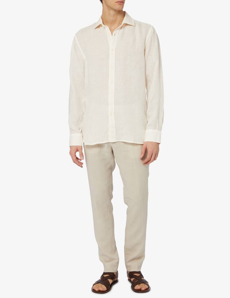 rinascente 120% Lino Camicia manica lunga in lino slim fit 