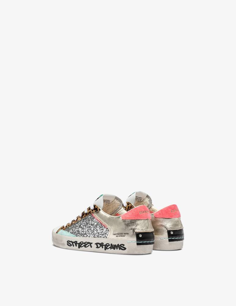 rinascente Crime London Distressed Platinum Wildlife Sneakers