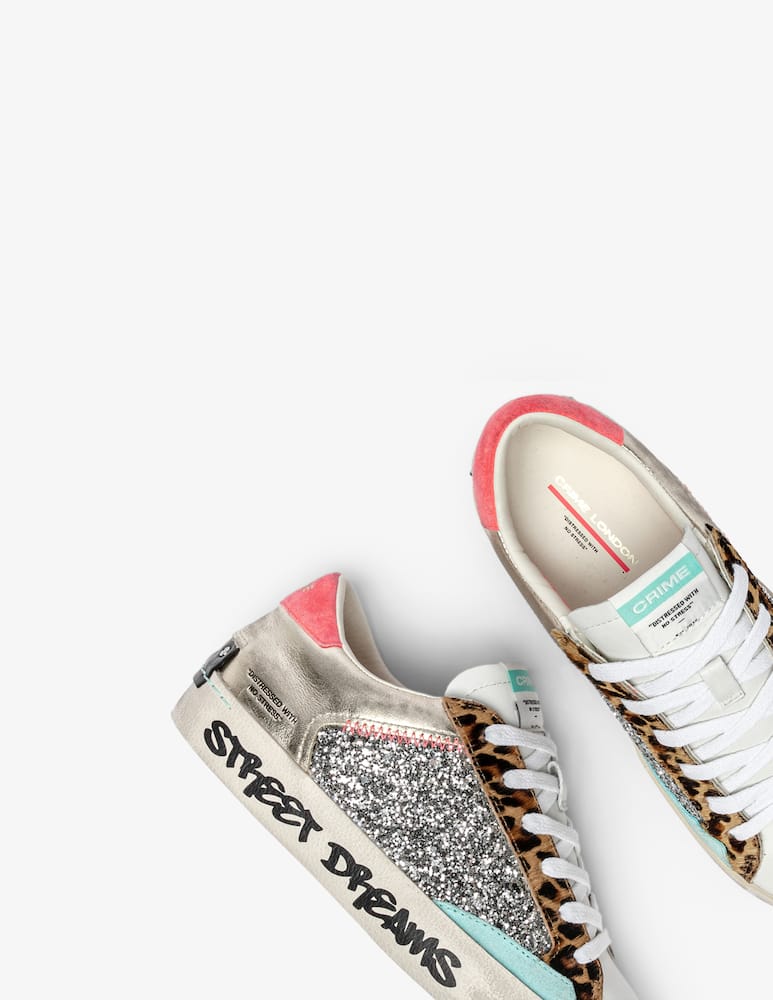 rinascente Crime London Distressed Platinum Wildlife Sneakers