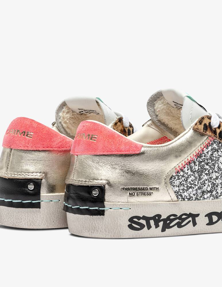 rinascente Crime London Distressed Platinum Wildlife Sneakers