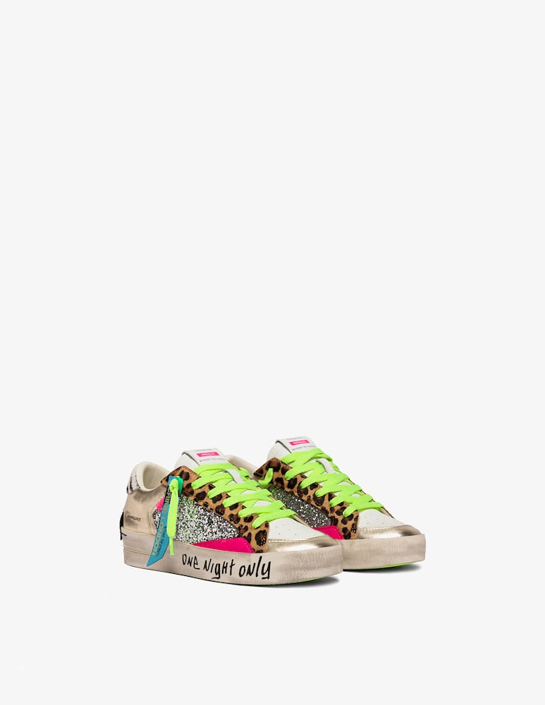 rinascente Crime London Sneakers patchwork glitter leo