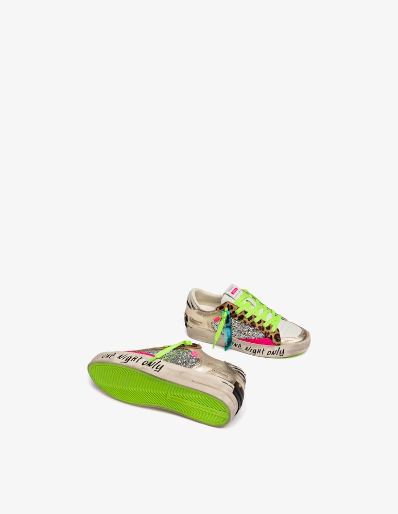 rinascente Crime London Sneakers patchwork glitter leo