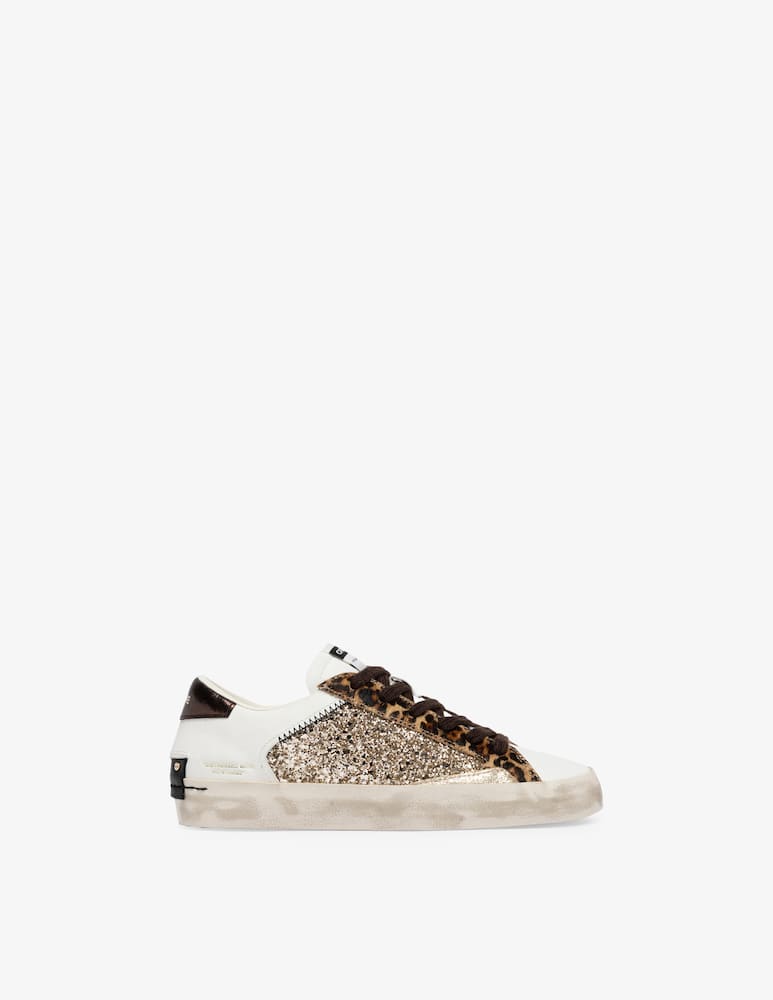 rinascente Crime London Distressed glitter leopard sneakers