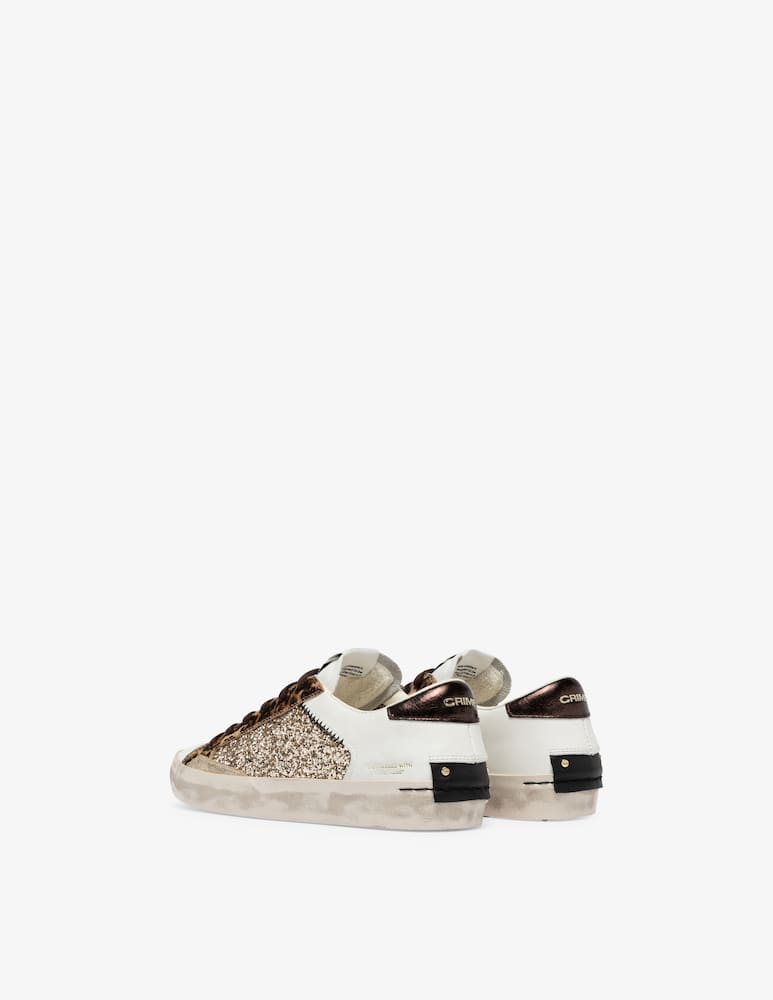 rinascente Crime London Distressed glitter leopard sneakers