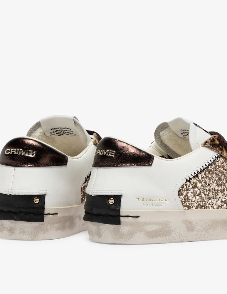 rinascente Crime London Distressed glitter leopard sneakers