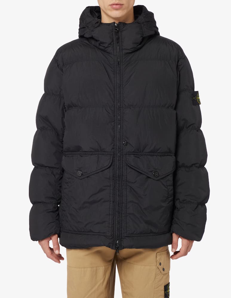 Stone Island Piumino crinkle con cappuccio - immagine 1 Stone Island Piumino crinkle con cappuccio - immagine 1