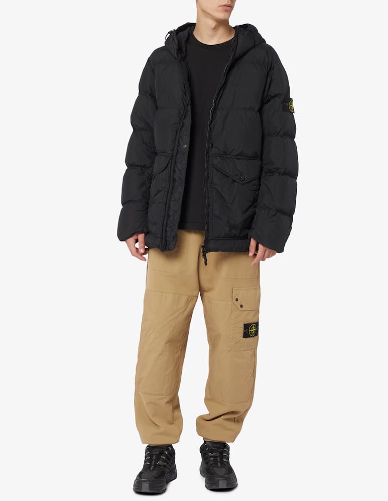 rinascente Stone Island Piumino crinkle con cappuccio