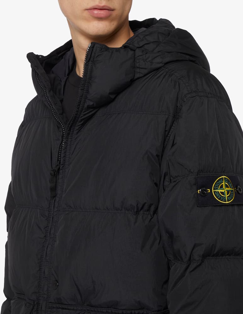 rinascente Stone Island Piumino crinkle con cappuccio