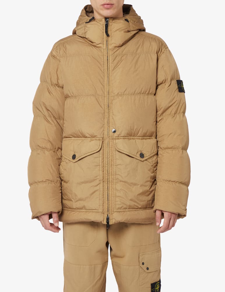Stone Island Piumino crinkle con cappuccio - immagine 1 Stone Island Piumino crinkle con cappuccio - immagine 1