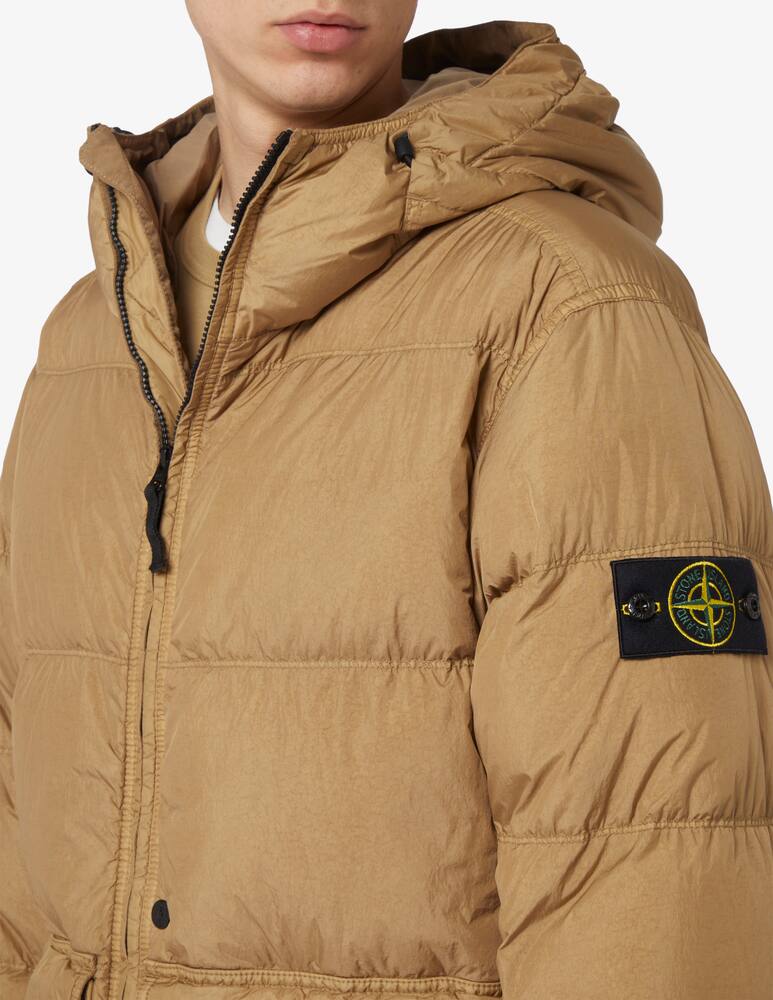 rinascente Stone Island Piumino crinkle con cappuccio
