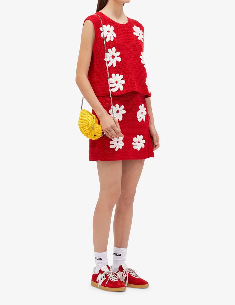 rinascente MSGM Crochet floral miniskirt