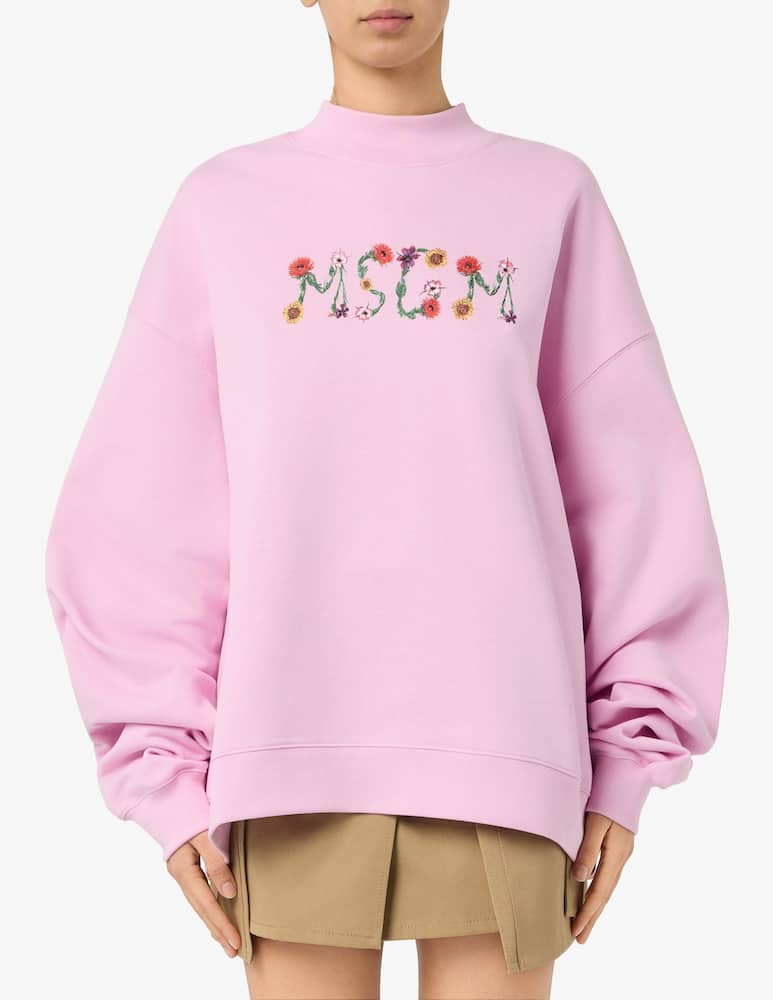 MSGM Felpa logo floreale - immagine 1 MSGM Felpa logo floreale - immagine 1