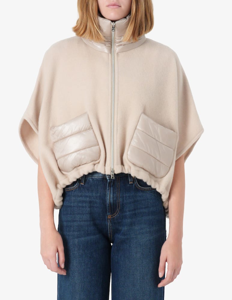 rinascente Herno Poncho corto Resort in Warmy Cashmere Wool e Nylon Ultralight