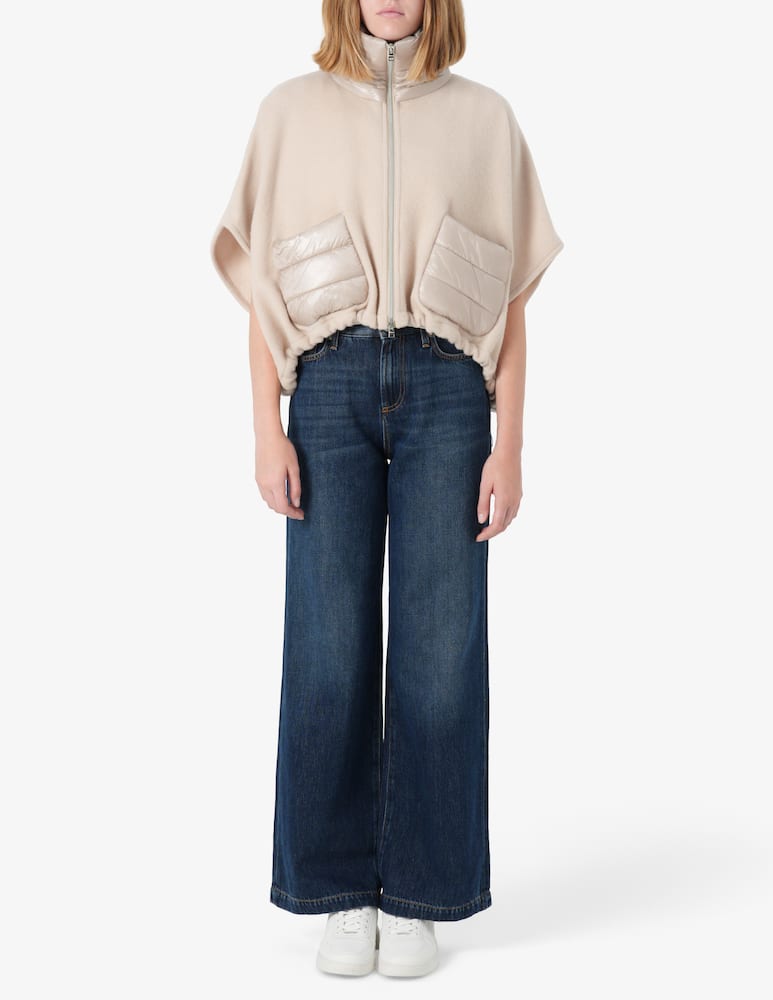 rinascente Herno Poncho corto Resort in Warmy Cashmere Wool e Nylon Ultralight