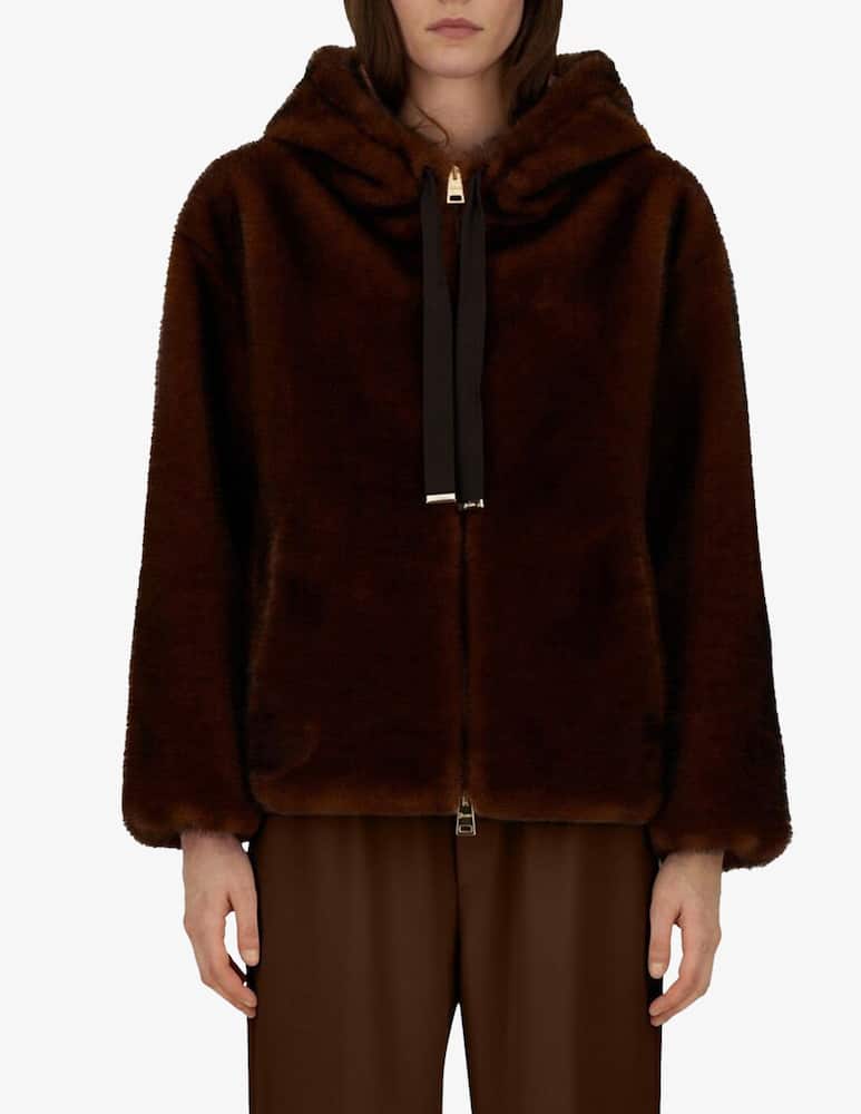 Herno Giacca Bomber in melange alternative mink fur - immagine 1