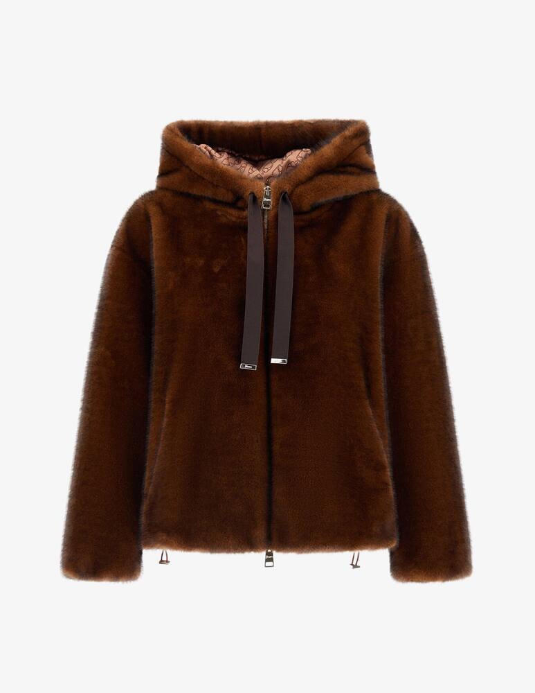 Herno Giacca Bomber in melange alternative mink fur - immagine 4