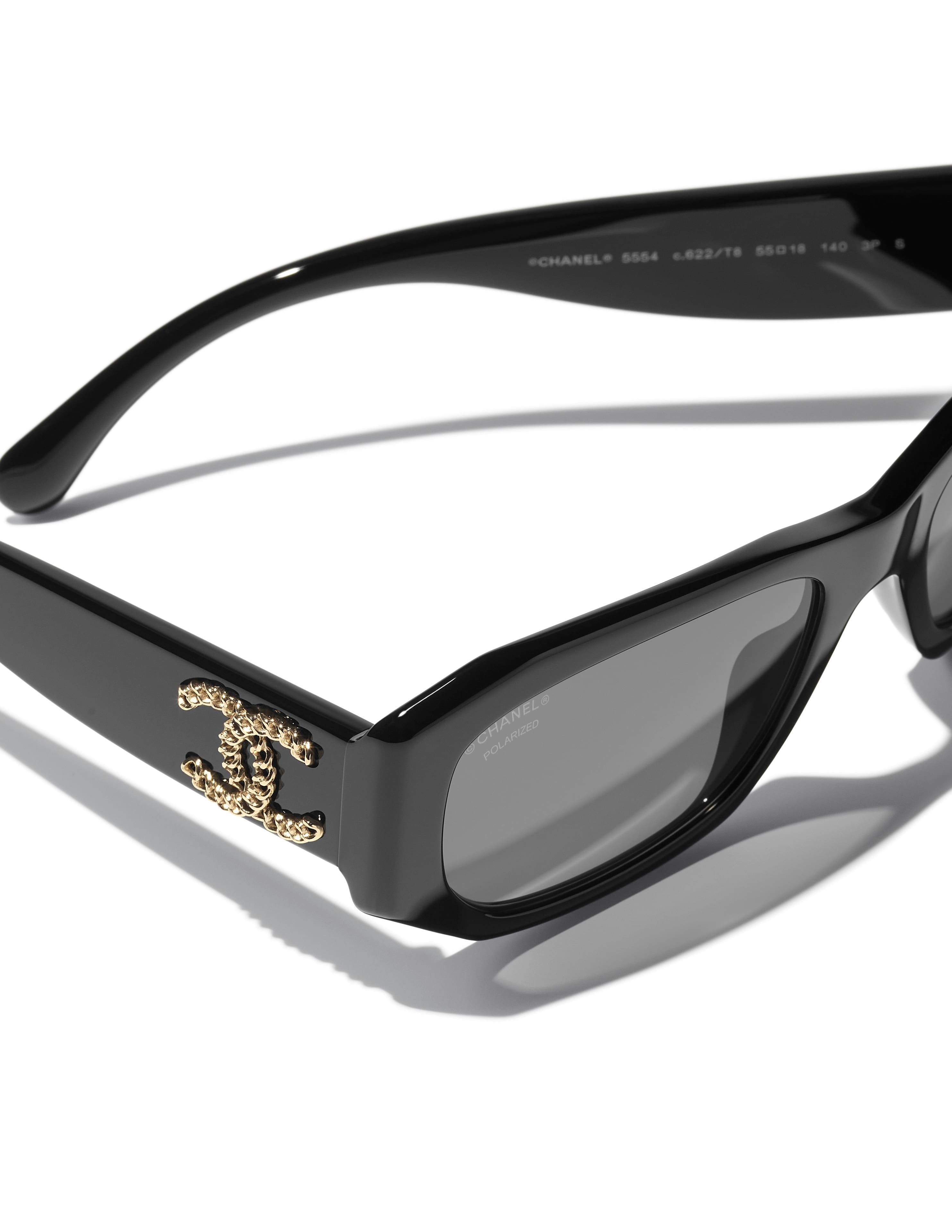 CHANEL Matelassé Temple Sunglasses Shop CHANEL Rectangle Sunglasses on Rinascente
