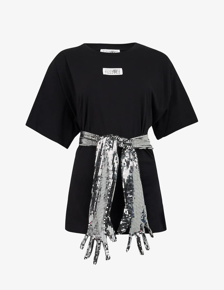 rinascente MM6 Maison Margiela T-shirt maxi con cintura guanti