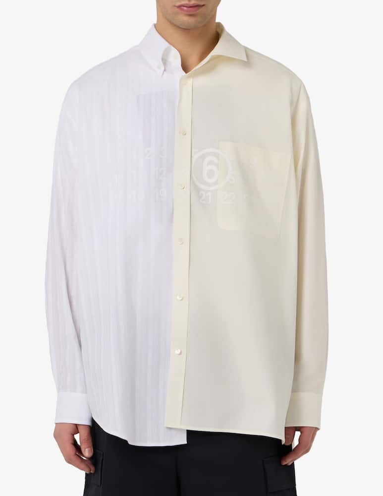 MM6 Maison Margiela Camicia bicolore asimmetrica - immagine 1 MM6 Maison Margiela Camicia bicolore asimmetrica - immagine 1