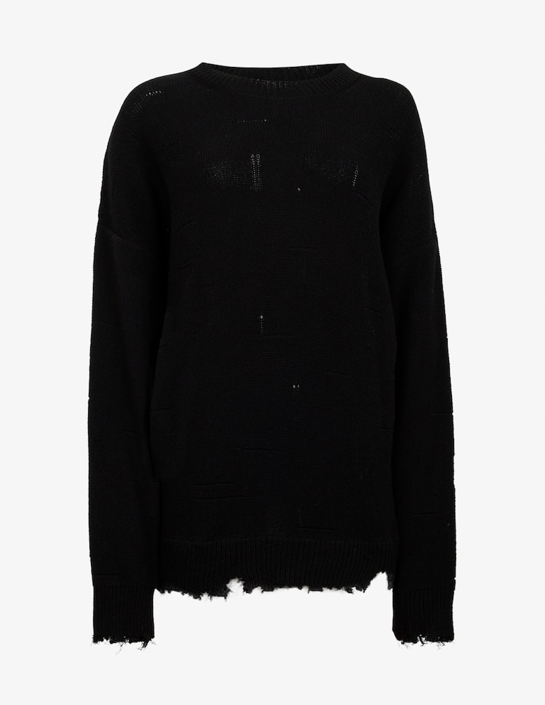 rinascente MM6 Maison Margiela Crewneck distressed jumper