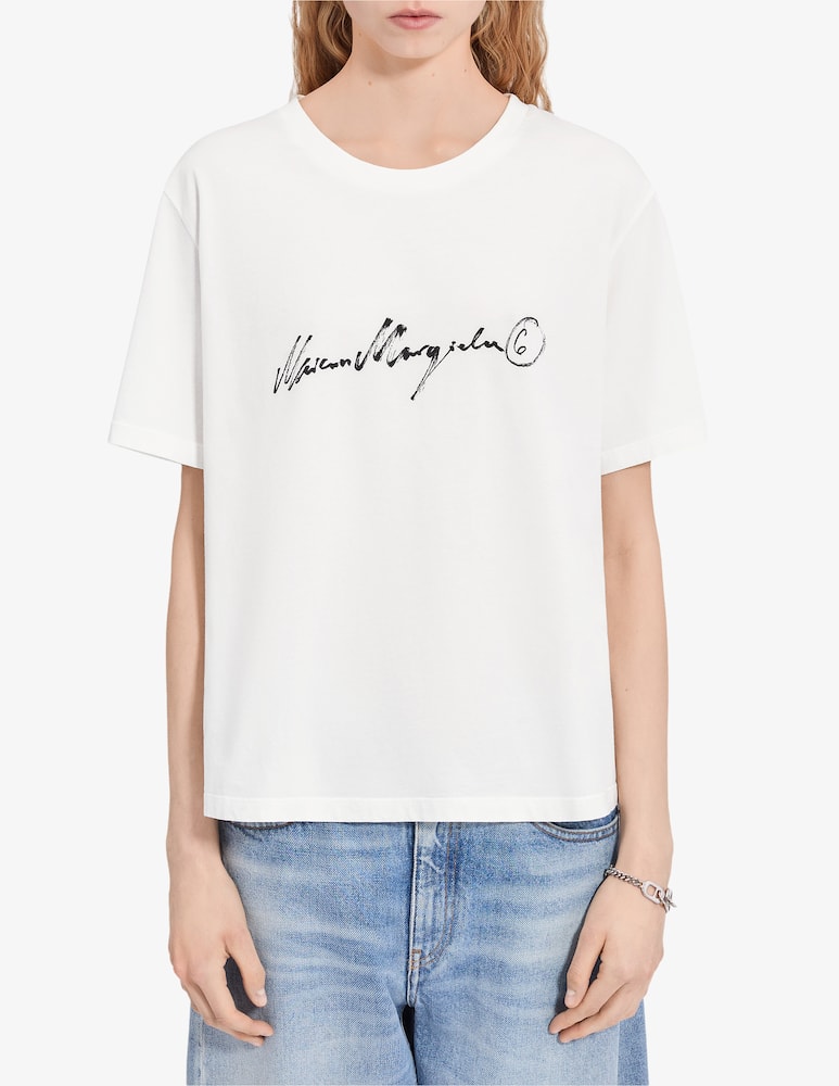 rinascente MM6 Maison Margiela T-shirt con logo corsivo
